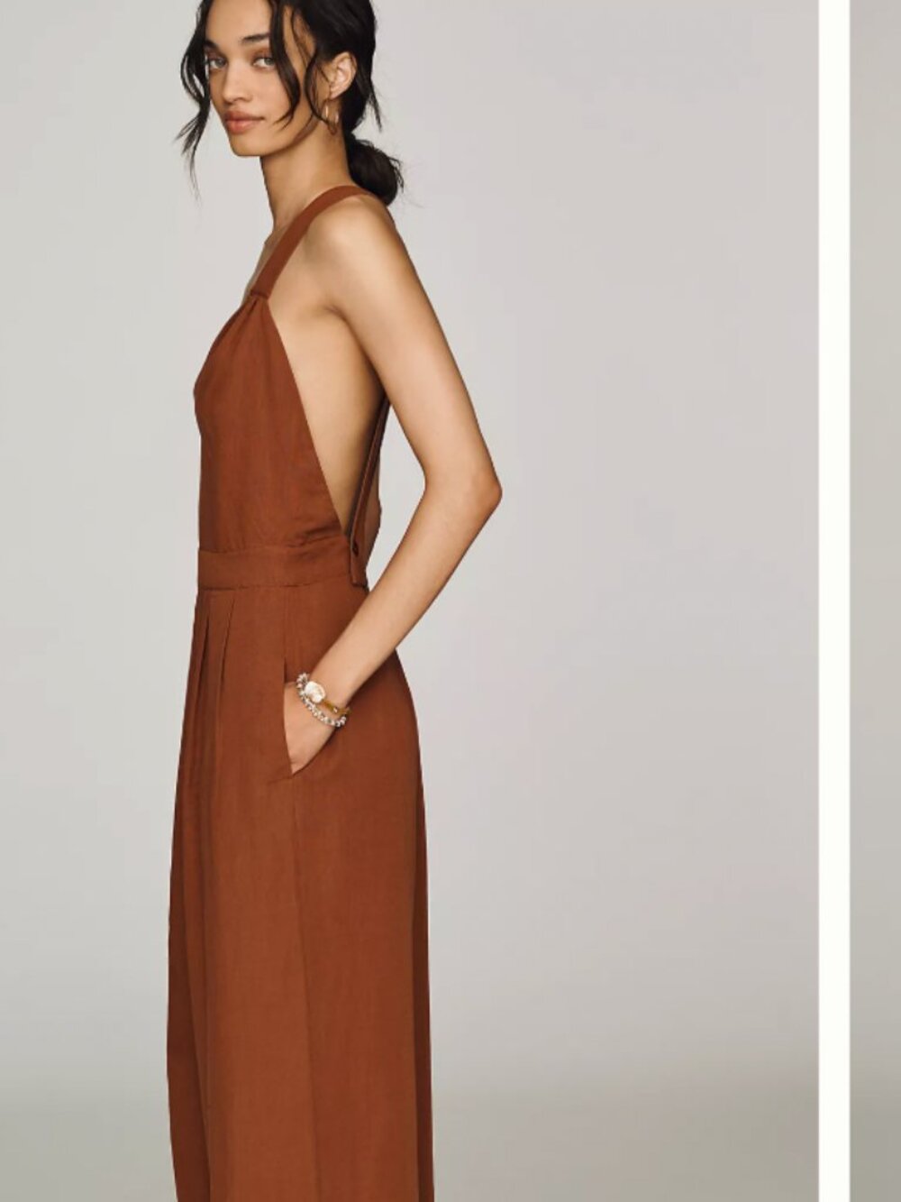 By Anthropologie Cutout Apron Jumpsuit - NEW Large Tall